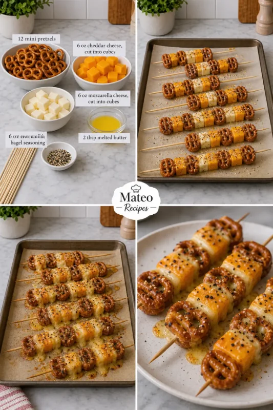 Cheese & Pretzel Skewers