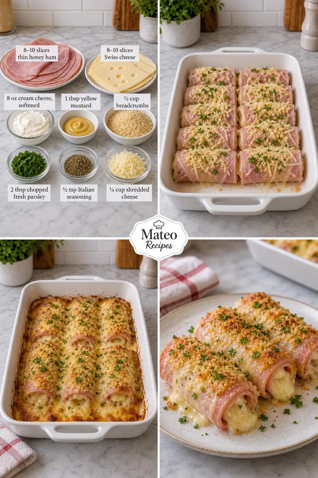 Baked Ham & Swiss Cheese Roll-Ups