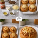 Cheesy Spaghetti Stuffed Bread Bowls
