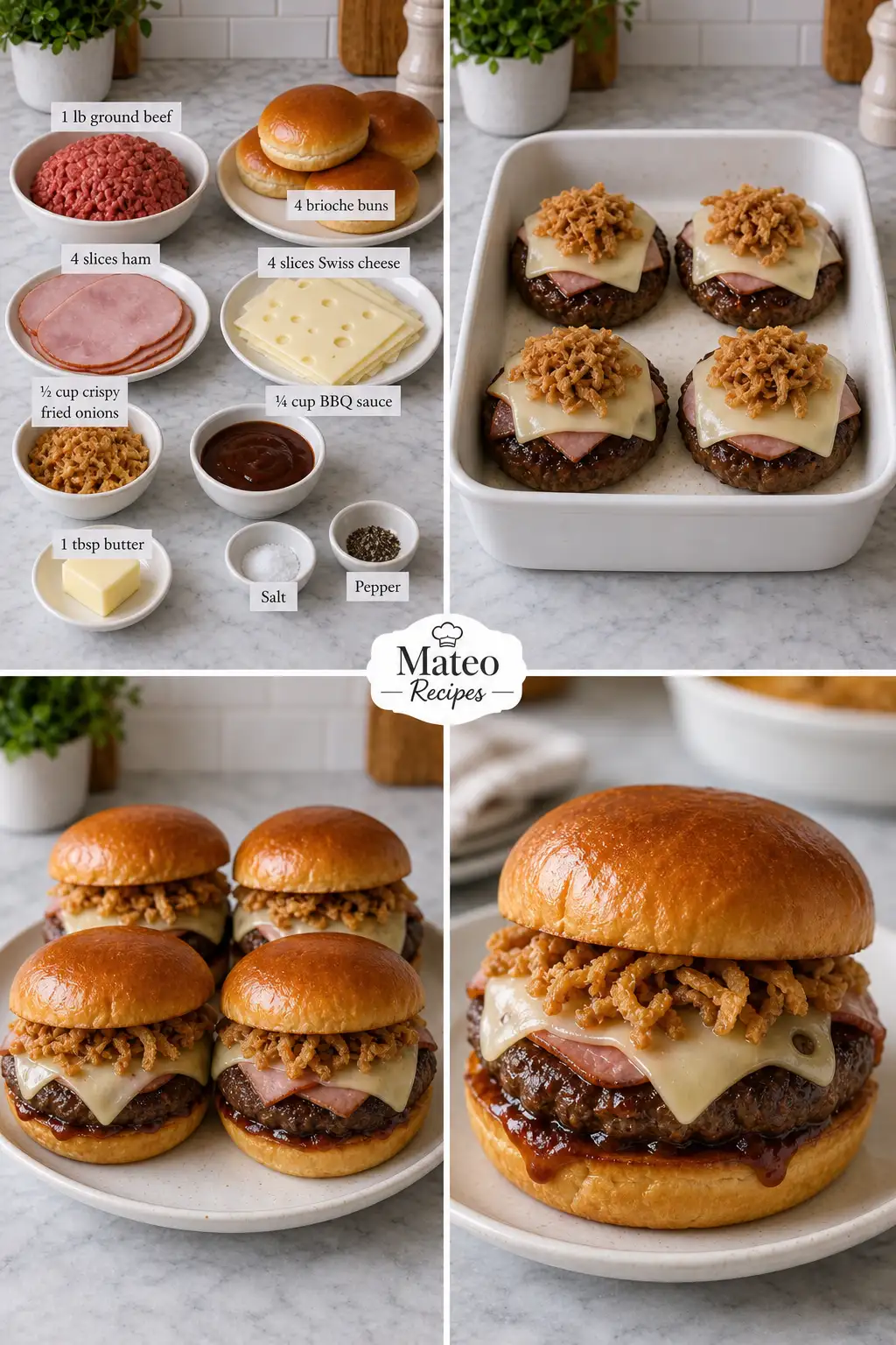 BBQ Ham & Swiss Burger