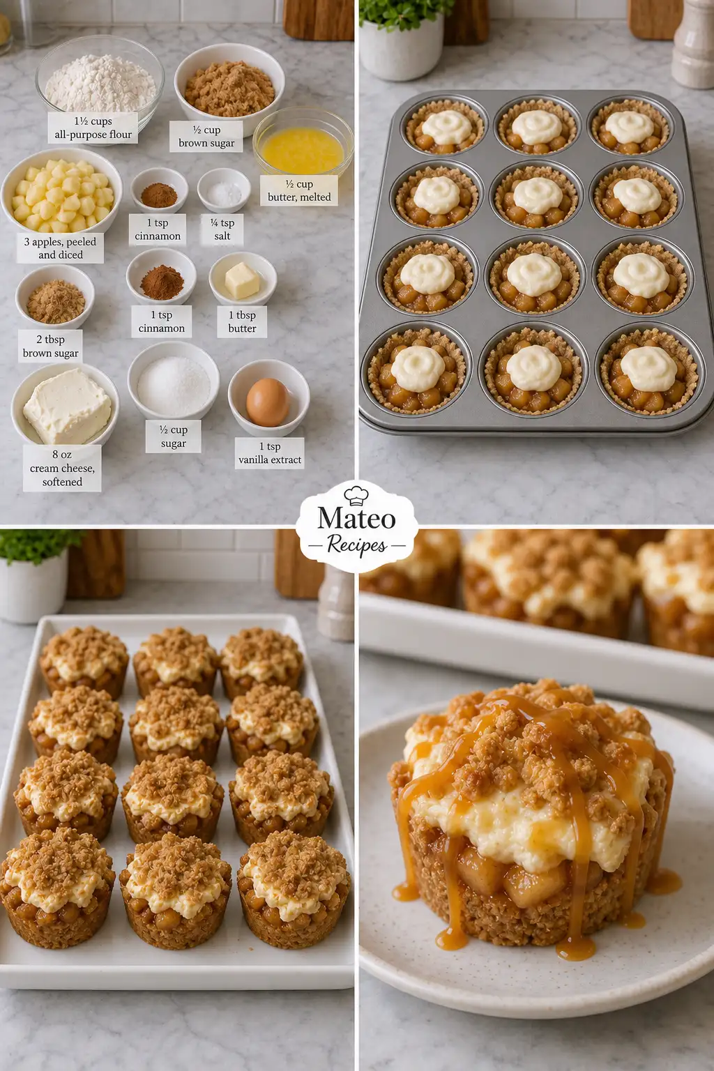 APPLE PIE CHEESECAKE CRUMBLE CUPS