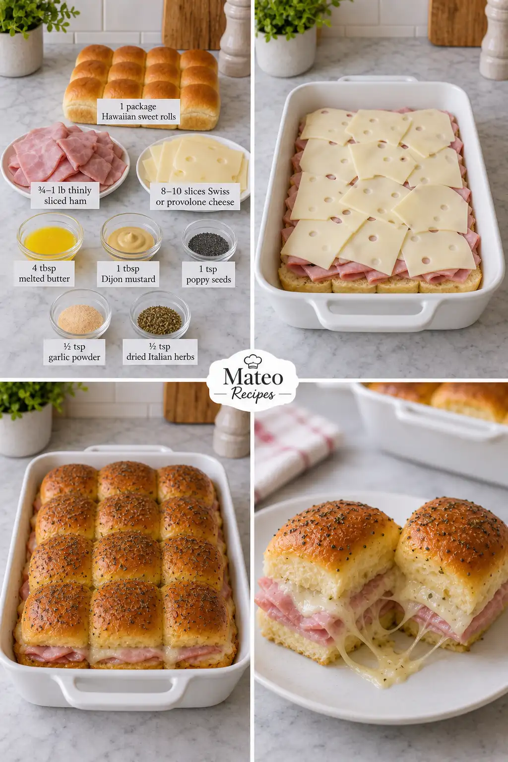 BAKED HAM & CHEESE HAWAIIAN ROLL SLIDERS