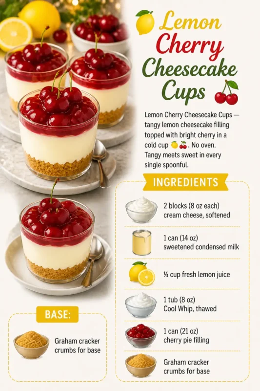 Lemon Cherry Cheesecake Cups